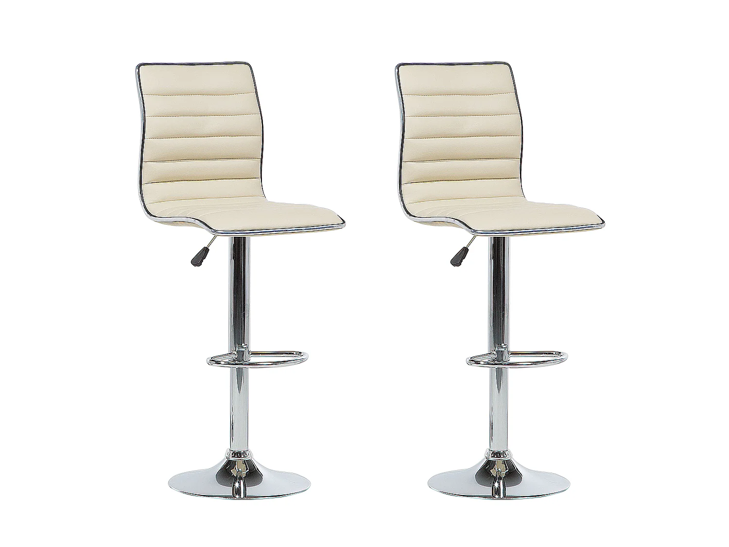 Conjunto de 2 bancos de bar LUCERNE Pele sintética Creme claro