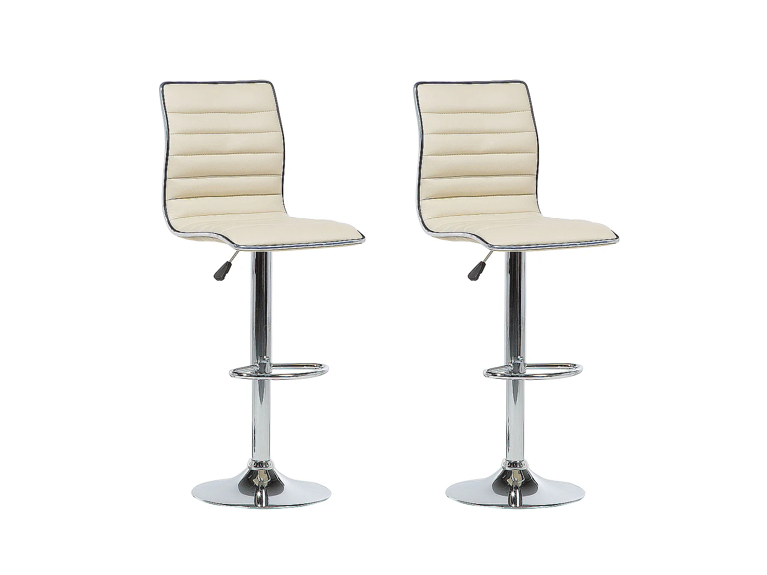 Set van 2 barstoelen LUCERNE Kunstleer Draaibaar Lichtbeige