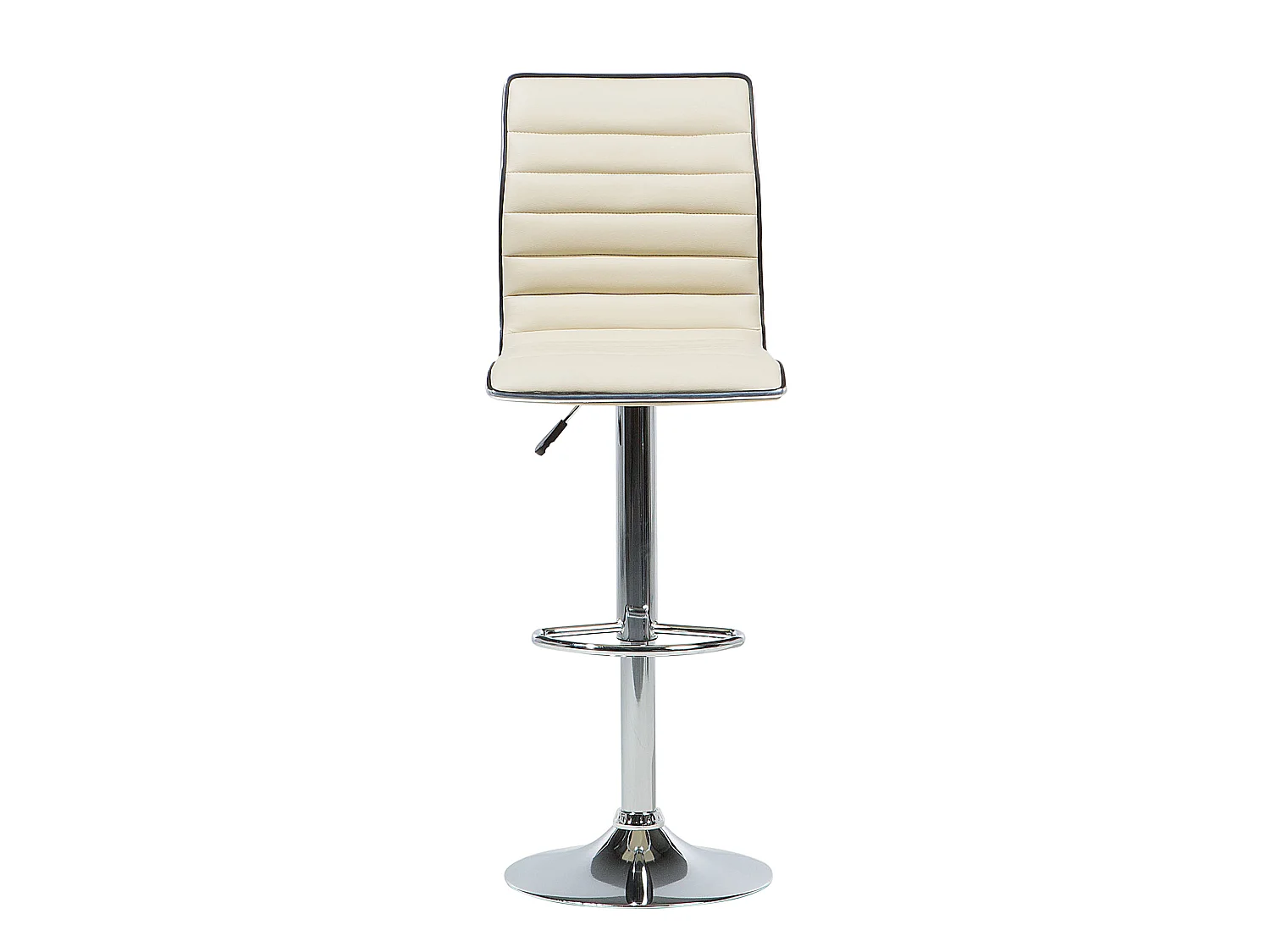 Set van 2 barstoelen LUCERNE Kunstleer Draaibaar Lichtbeige