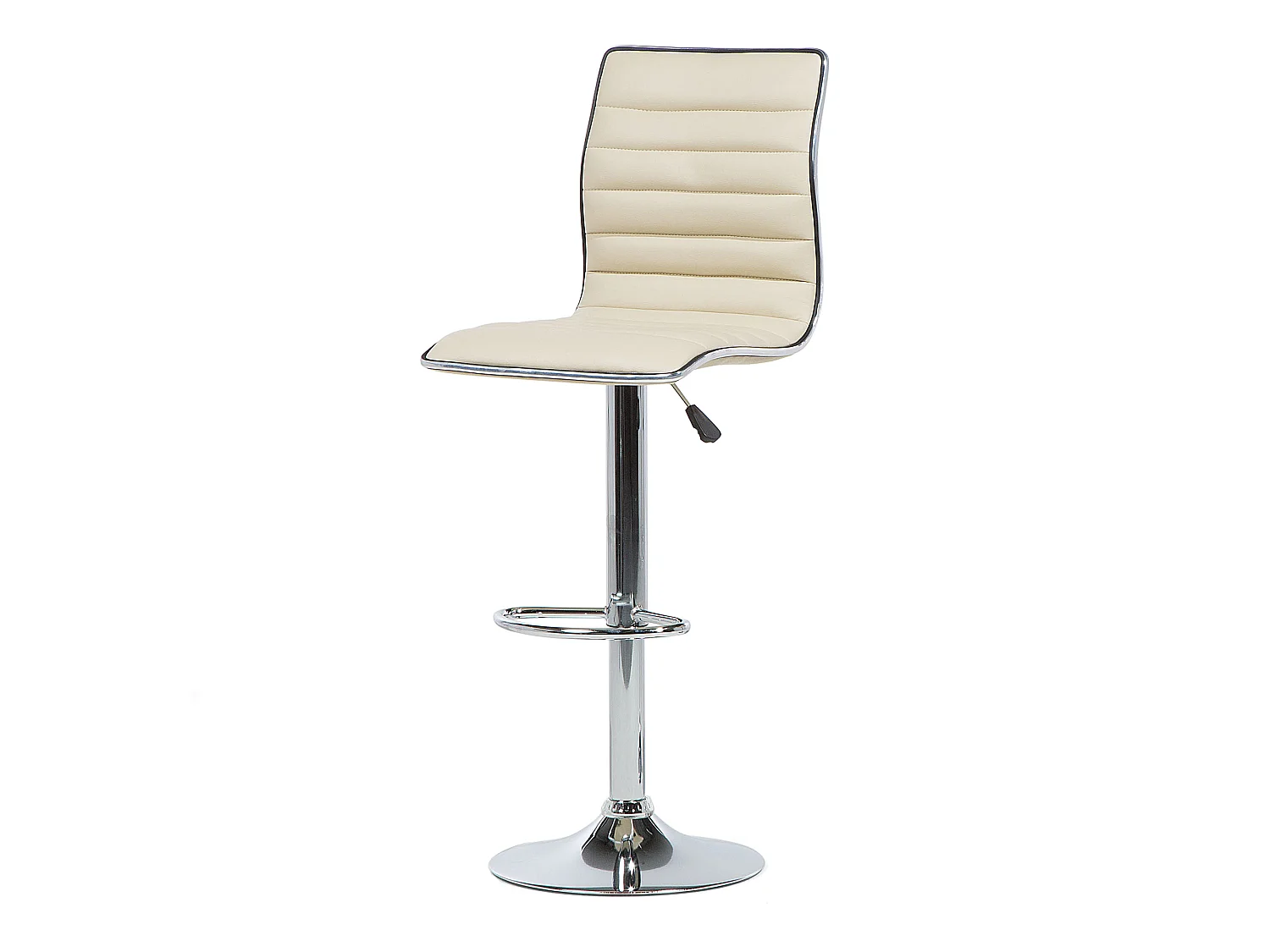 Set van 2 barstoelen LUCERNE Kunstleer Draaibaar Lichtbeige