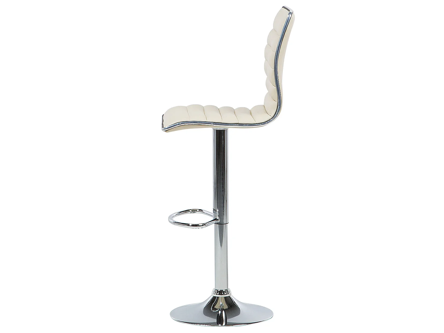 Set van 2 barstoelen LUCERNE Kunstleer Draaibaar Lichtbeige