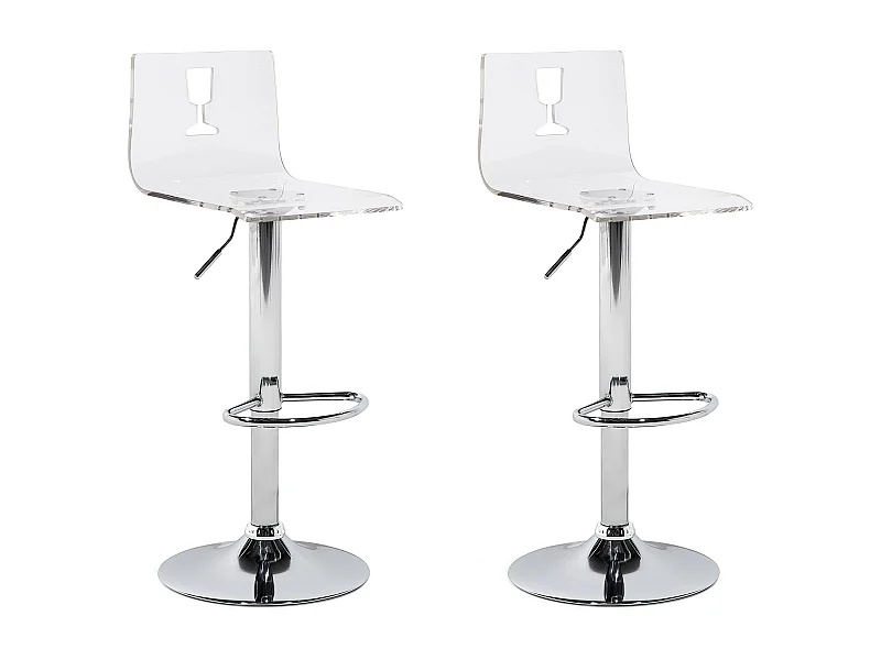 Lot de 2 chaises de bar BUSAN Transparent