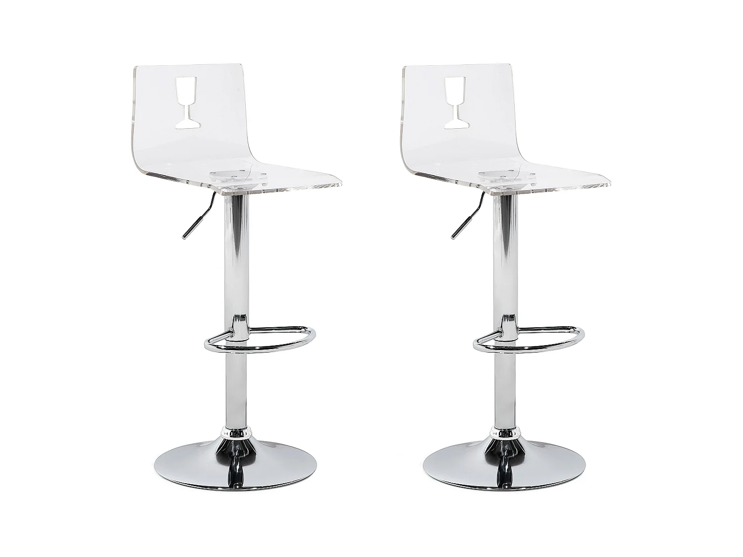 Lot de 2 chaises de bar BUSAN Transparent
