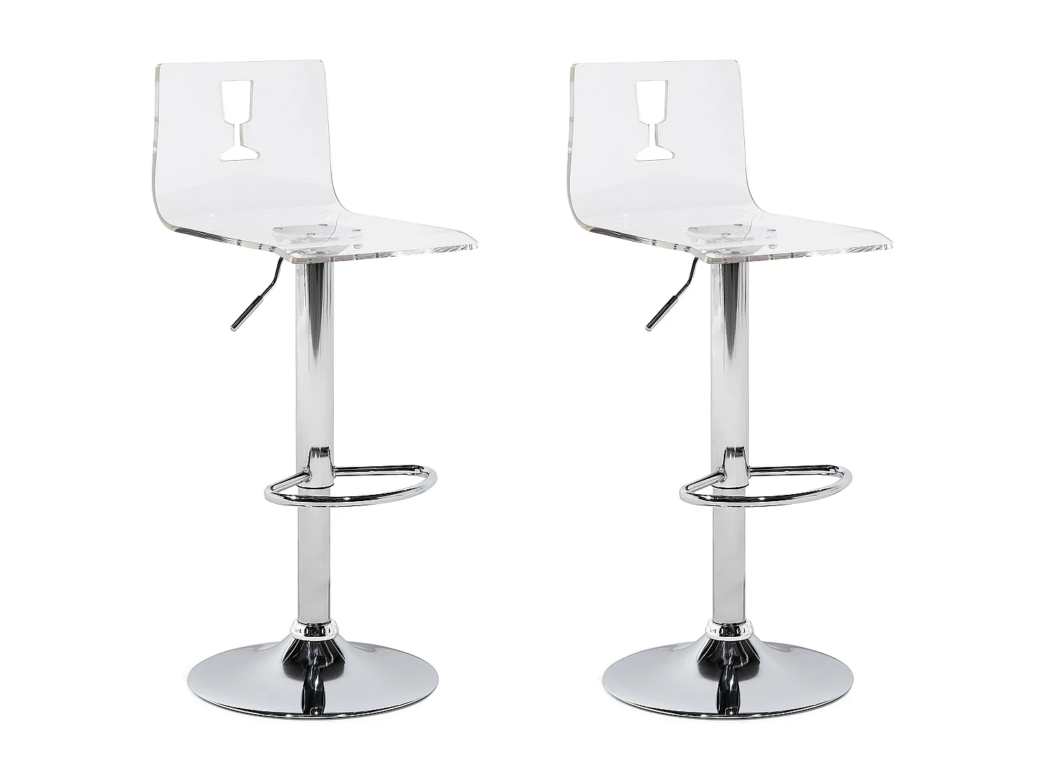 Lot de 2 chaises de bar BUSAN Transparent