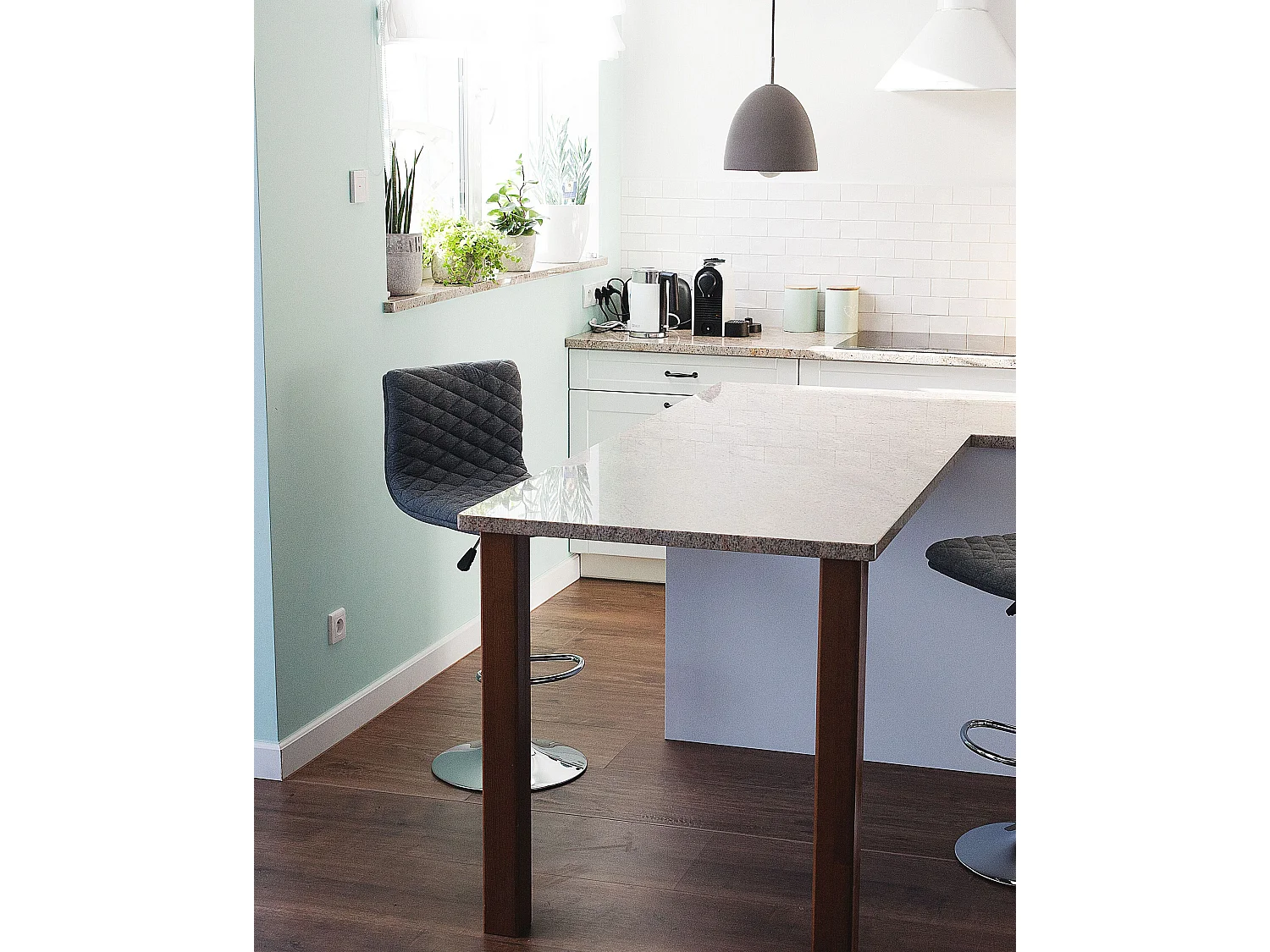 Set van 2 barstoelen ORLANDO Draaibaar Grijs