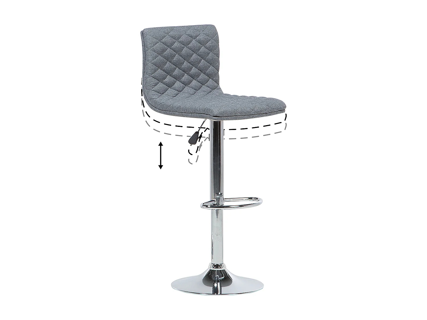 Conjunto de 2 bancos de bar ORLANDO Cinzento
