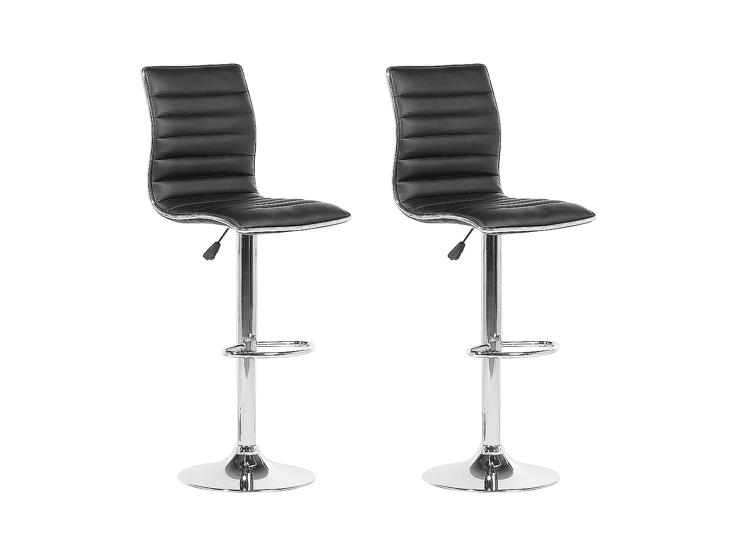 Lot de 2 chaises de bar LUCERNE Cuir PU Noir