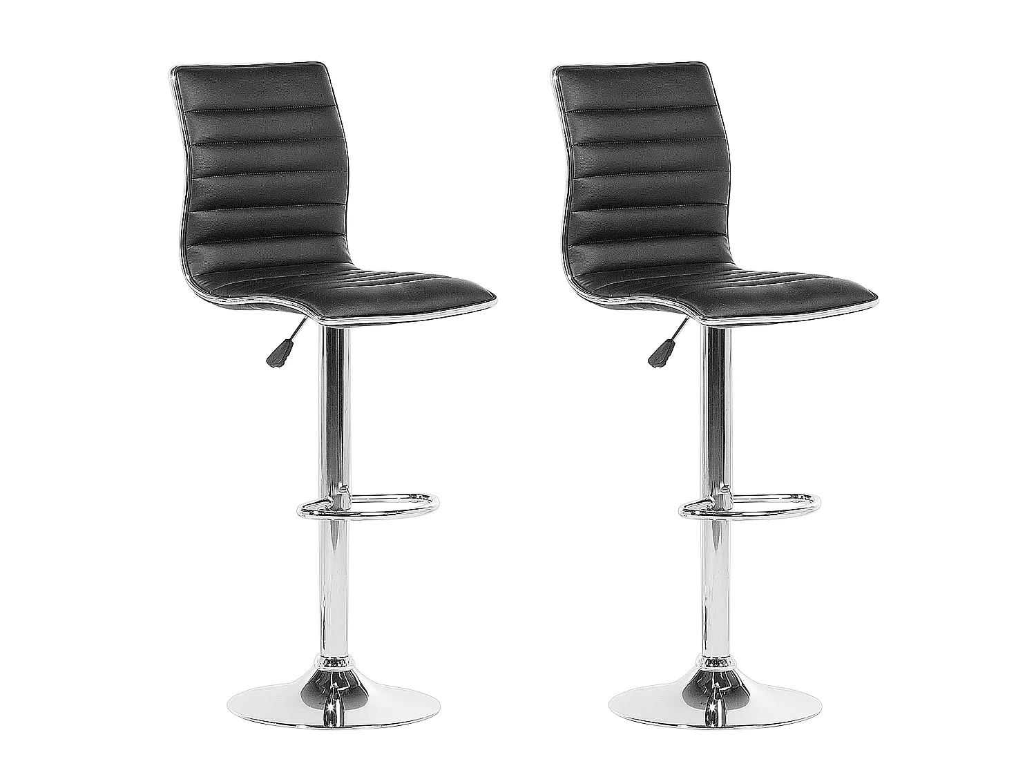 Lot de 2 chaises de bar LUCERNE Cuir PU Noir