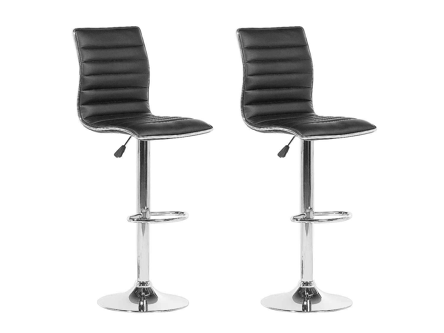 Set van 2 barstoelen LUCERNE Kunstleer Draaibaar Zwart