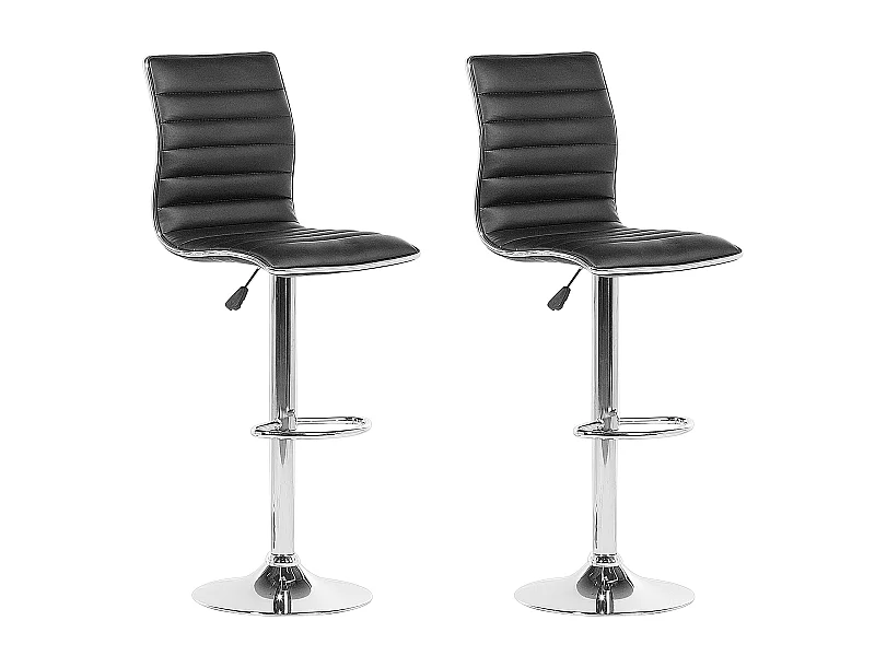 Lot de 2 chaises de bar LUCERNE Cuir PU Noir
