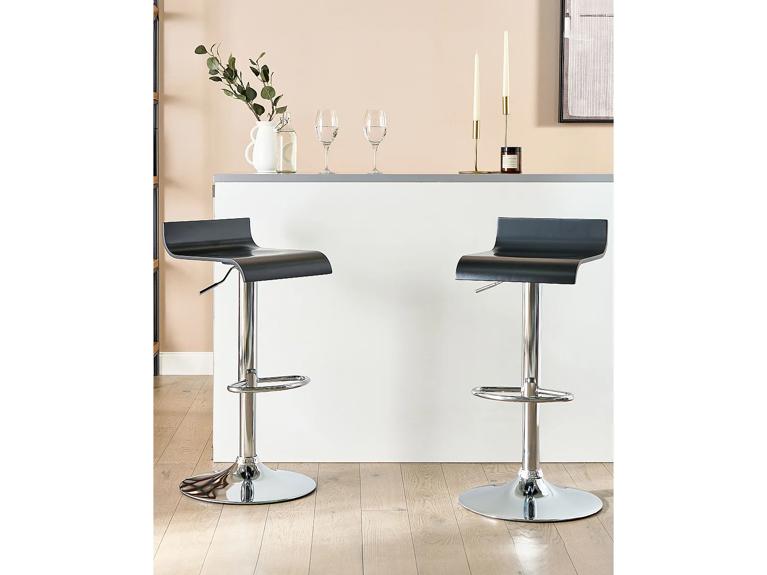 Lot de 2 chaises de bar VALENCIA Noir