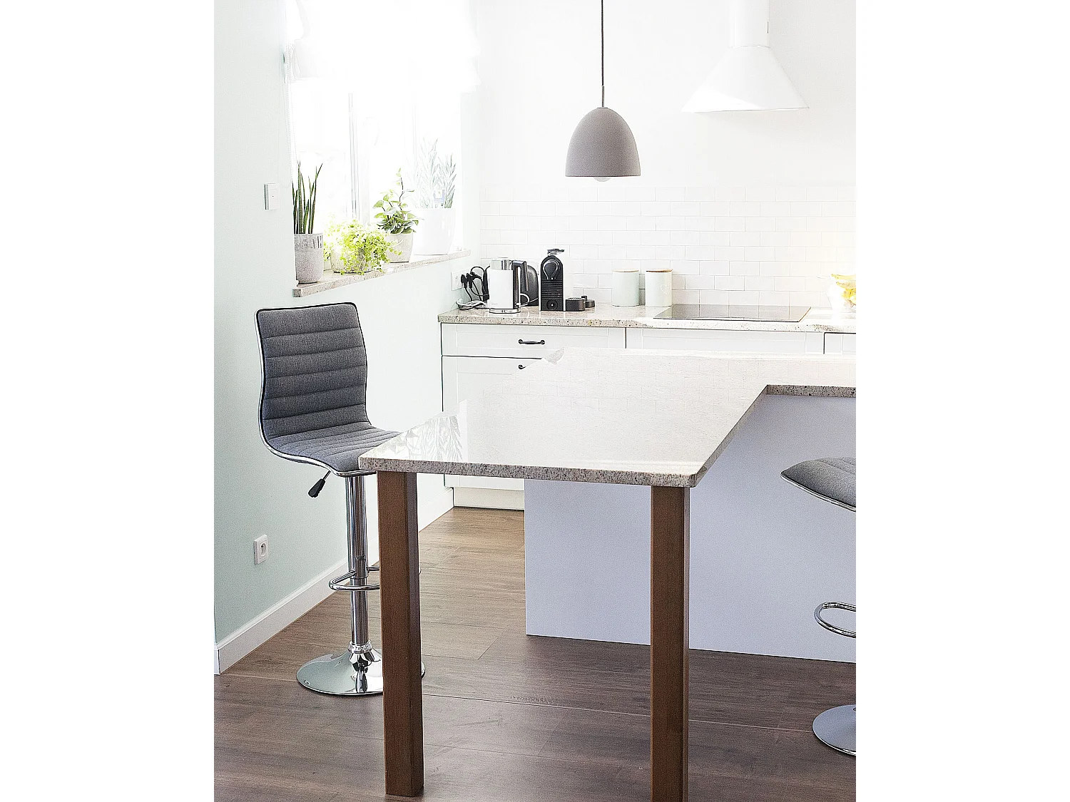 Lot de 2 chaises de bar LUCERNE Gris