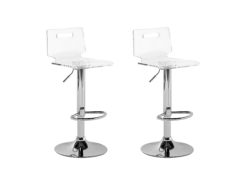 Lot de 2 chaises de bar MALTA Transparent