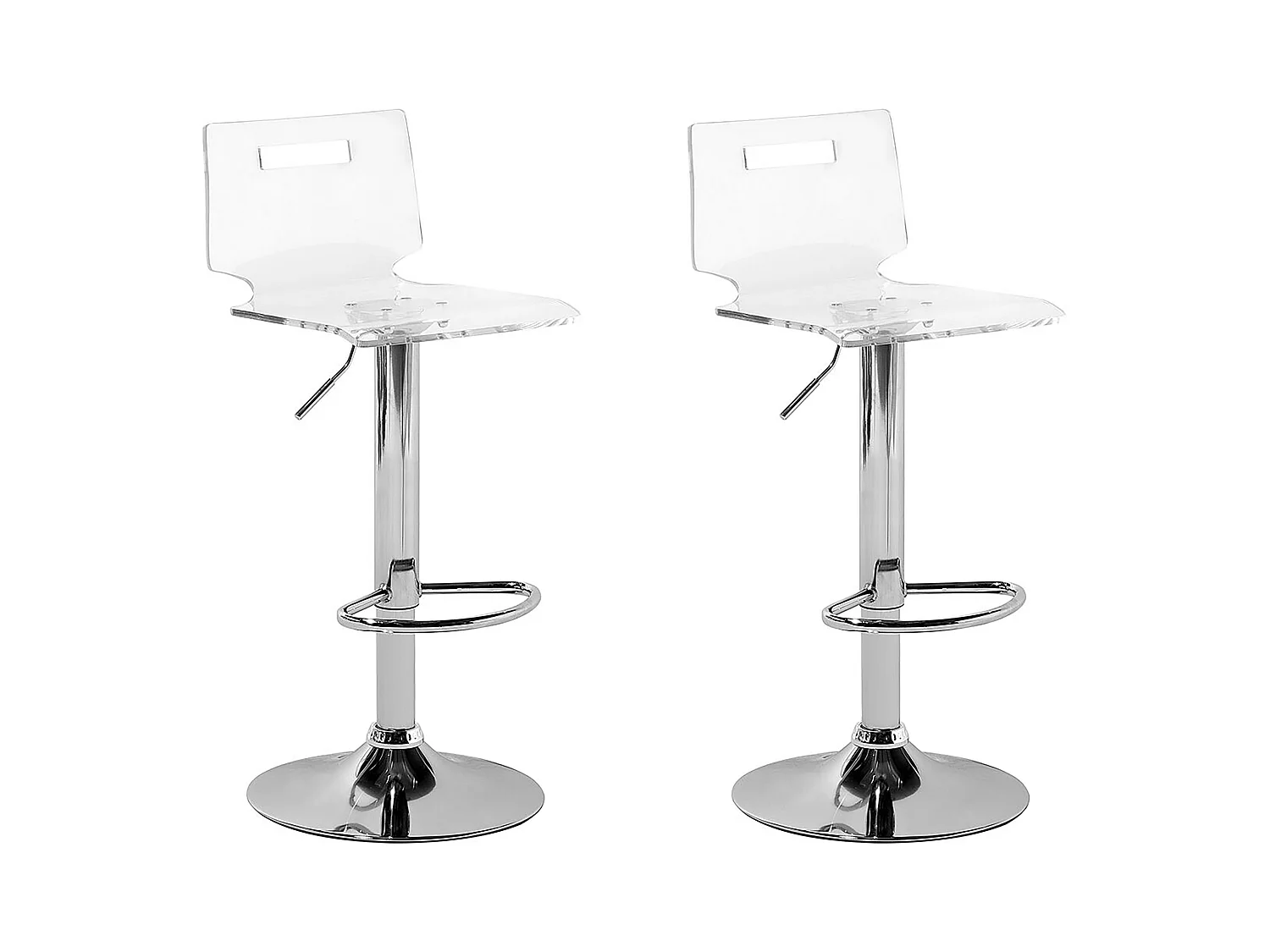 Conjunto de 2 sillas de bar MALTA giratoria Transparente