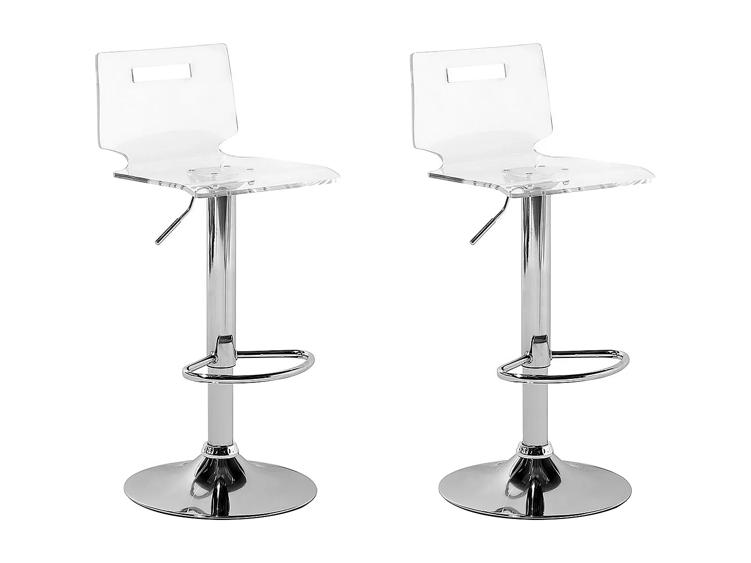 Conjunto de 2 bancos de bar MALTA Transparente