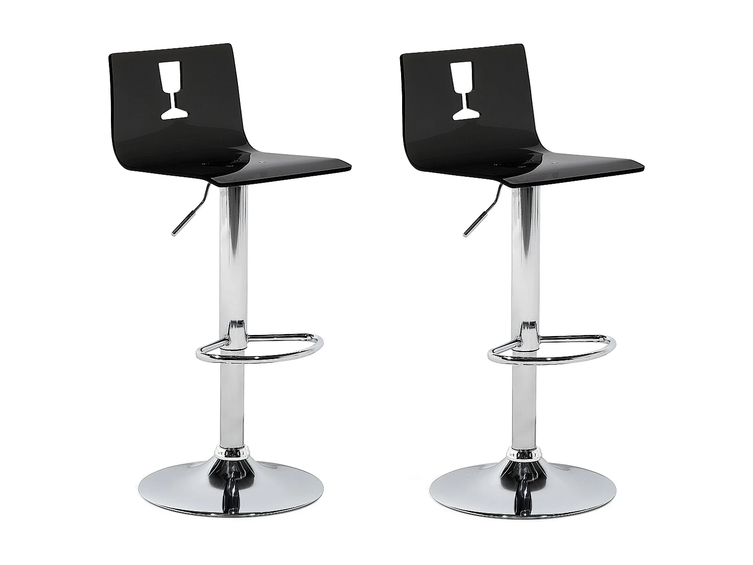 Set van 2 barstoelen BUSAN Draaibaar Zwart