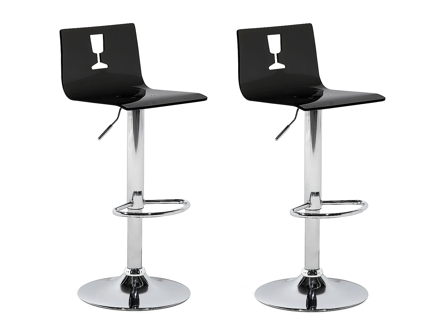 Set van 2 barstoelen BUSAN Draaibaar Zwart