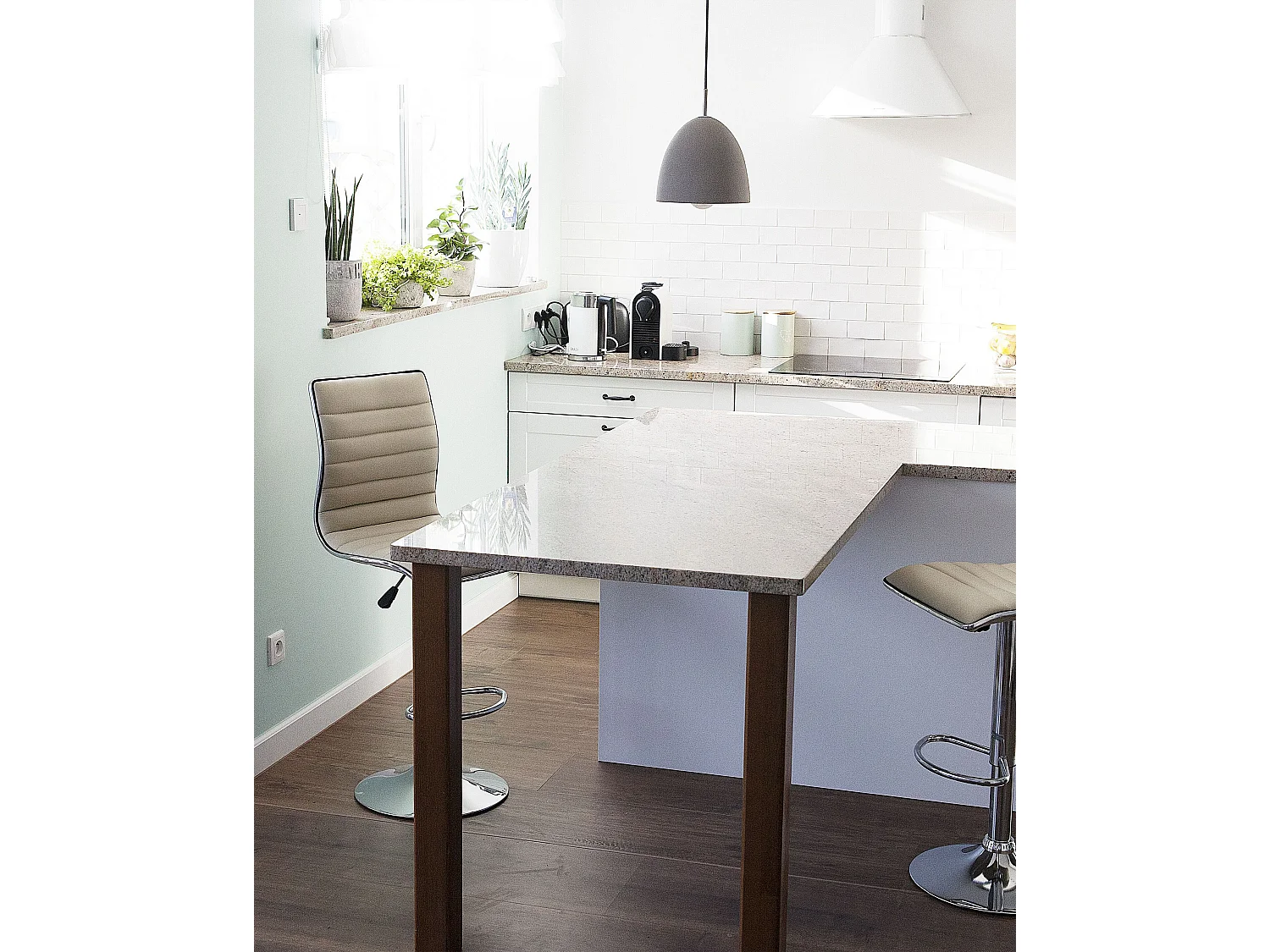 Lot de 2 chaises de bar LUCERNE Beige clair