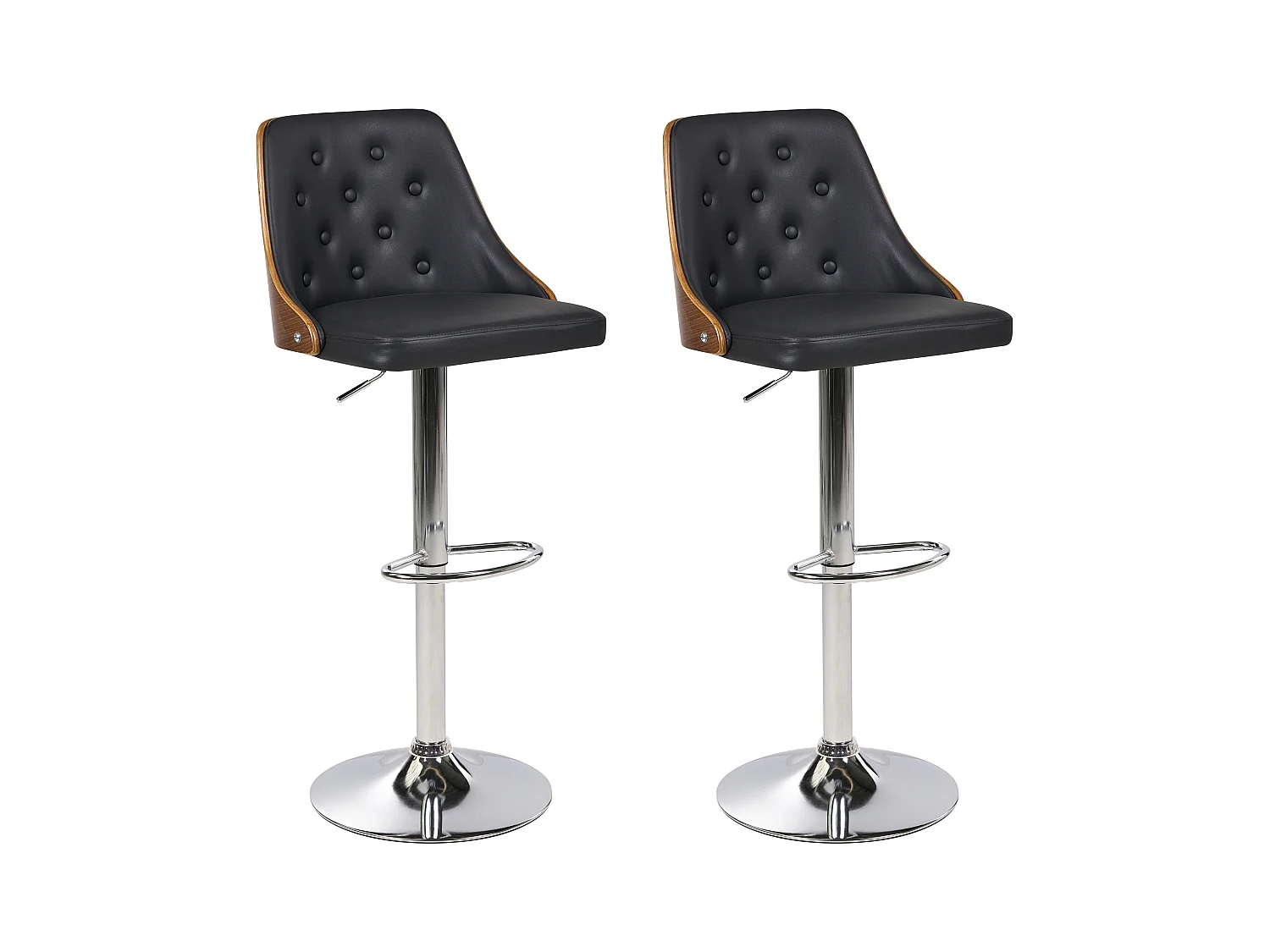 Set van 2 barstoelen VANCOUVER Kunstleer Draaibaar Zwart