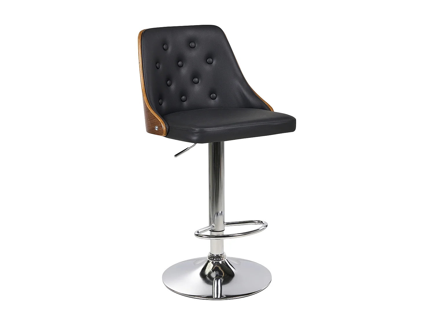 Set van 2 barstoelen VANCOUVER Kunstleer Draaibaar Zwart