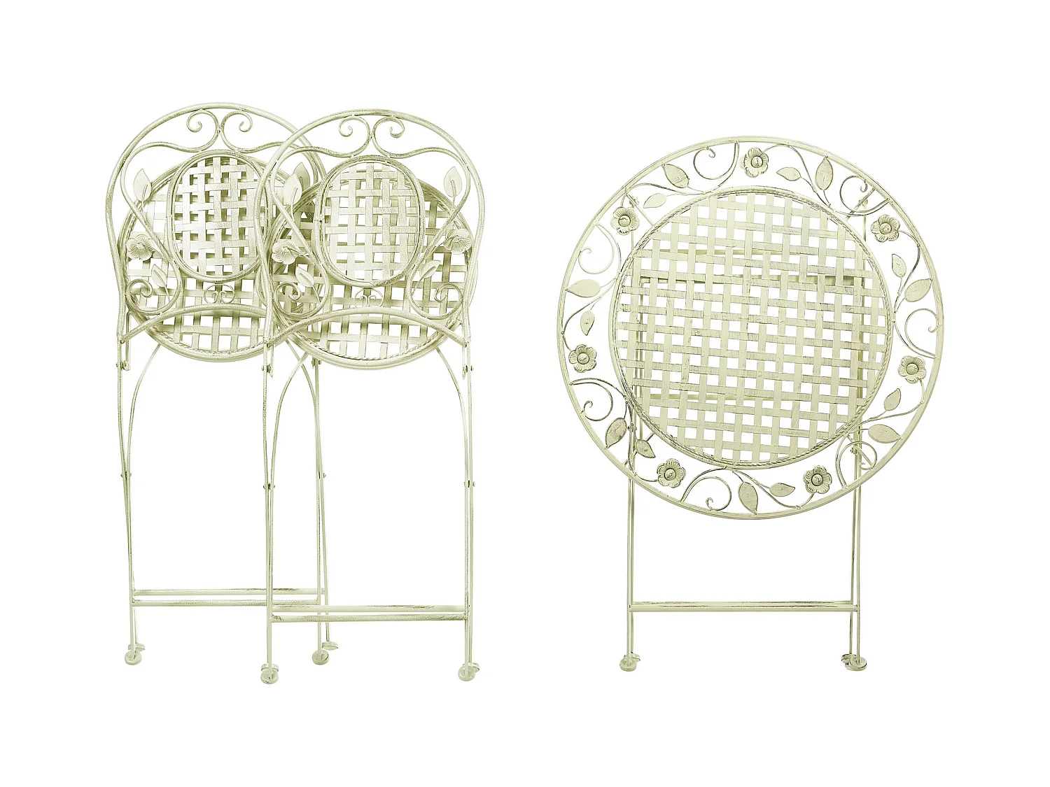 Ensemble pour bistro Pliant BIVIO Métal Vert clair