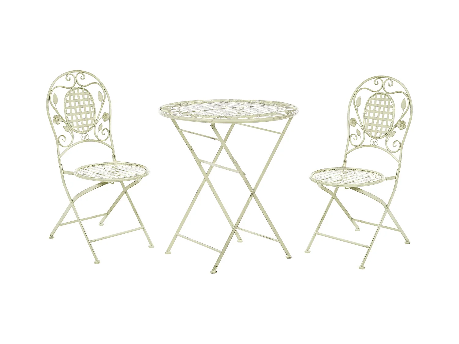Ensemble pour bistro Pliant BIVIO Métal Vert clair