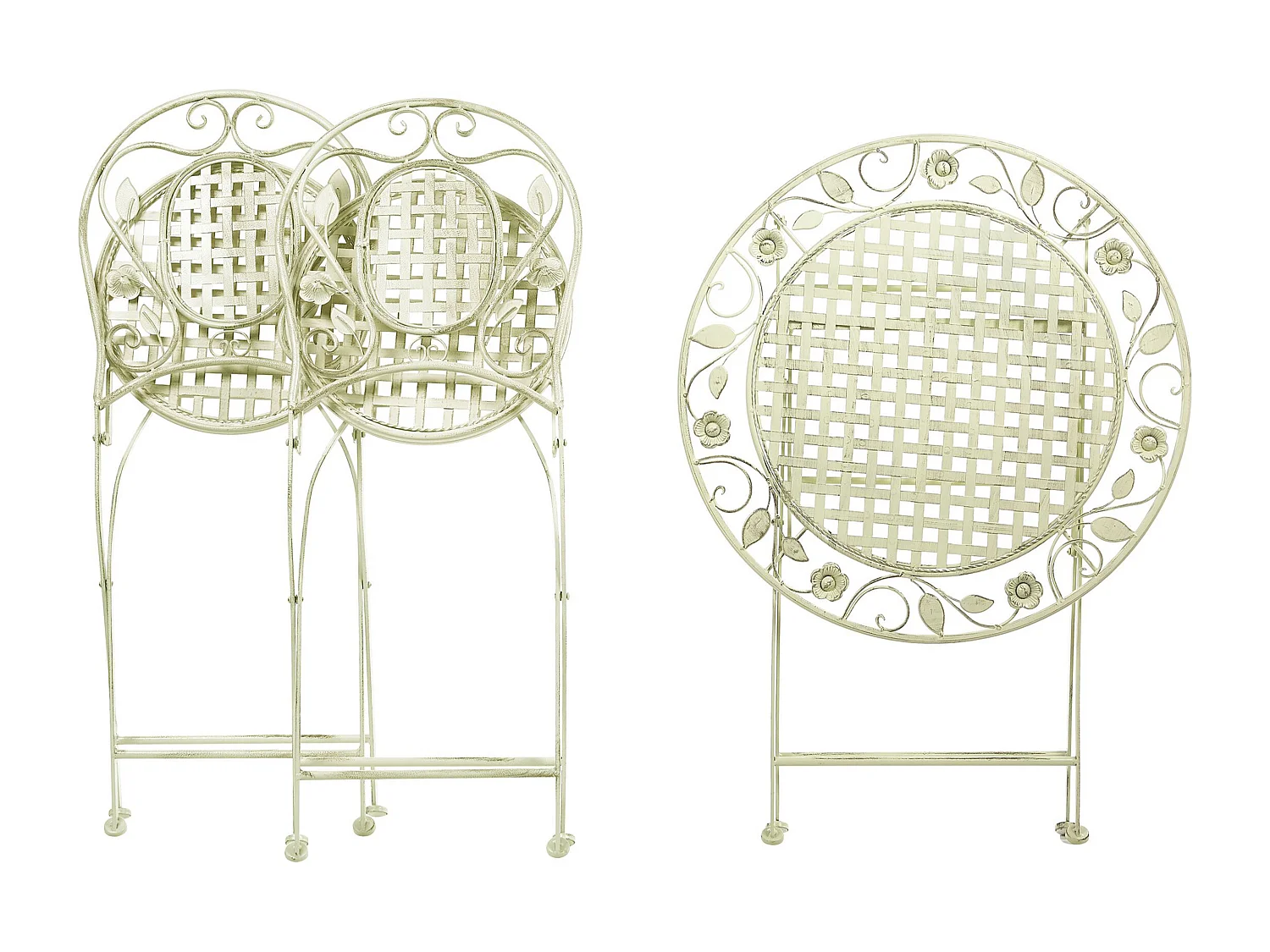 Ensemble pour bistro Pliant BIVIO Métal Vert clair