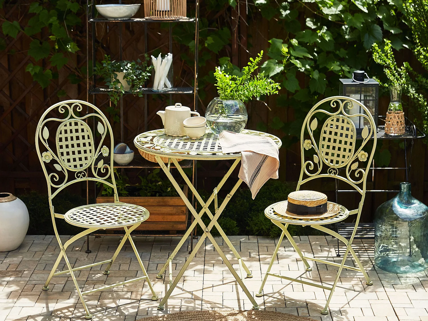 Set bistrot Pieghevole BIVIO Metallo Verde chiaro