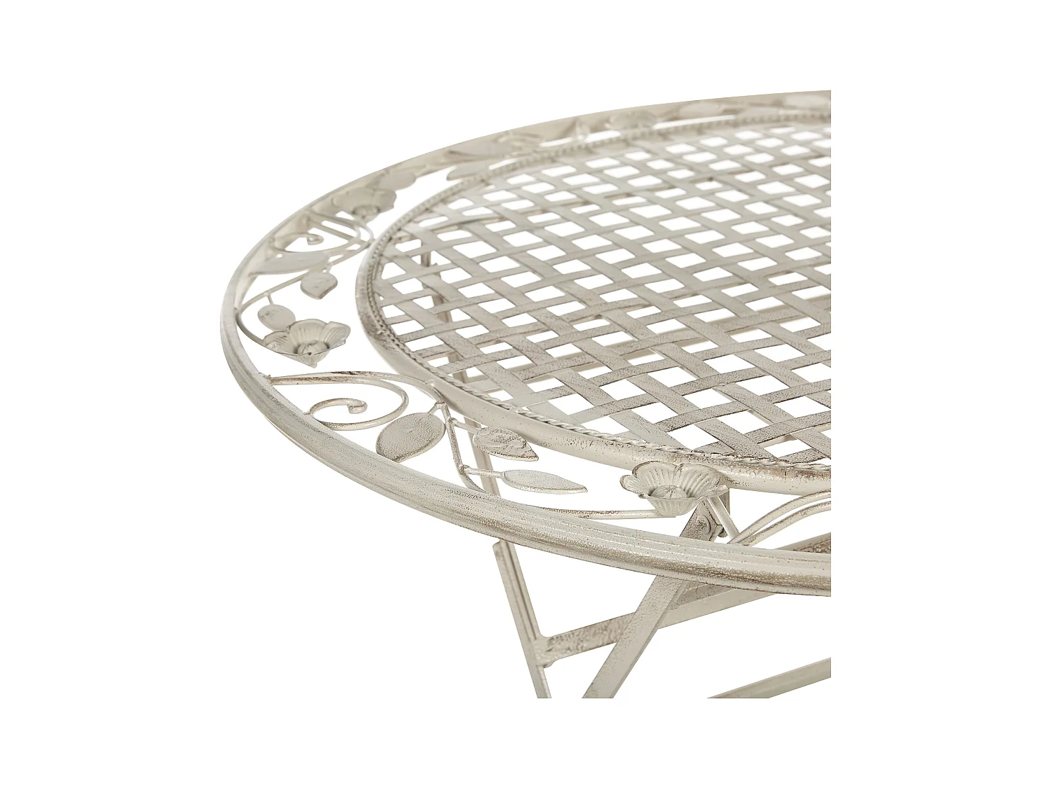 Zestaw ogrodowy dla 4 osób BIVIO Składane Metal Złamana biel