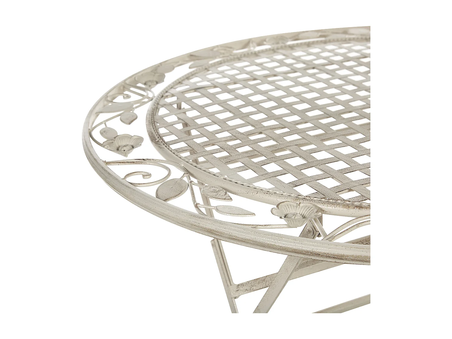 Garten Bistro Set Balkon Terasse 4er cremeweiß zusammenklappbar Bivio