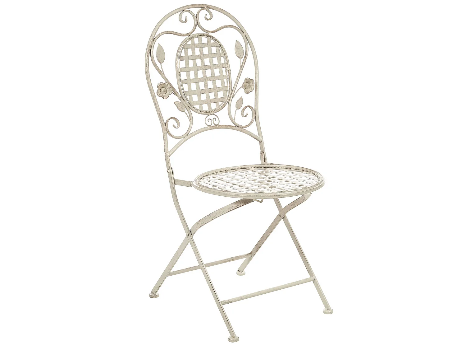Gartenmöbel Set 4-Sitzer BIVIO klappbar Metall Cremeweiss