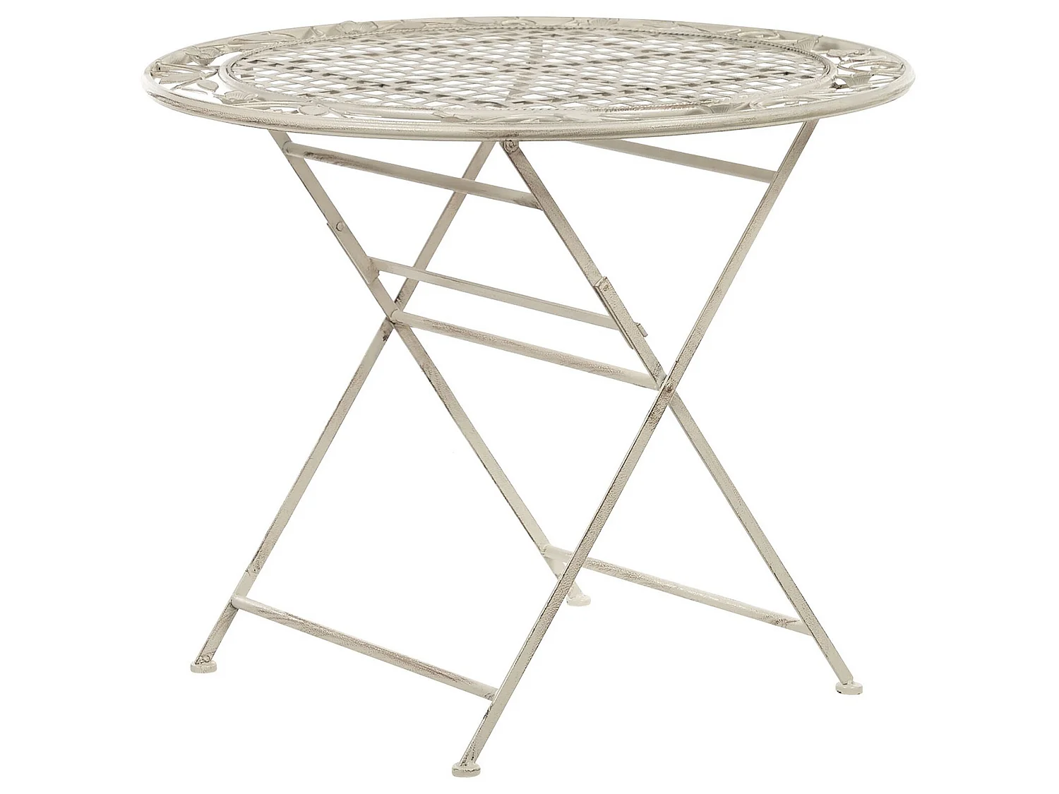 Gartenmöbel Set 4-Sitzer BIVIO klappbar Metall Cremeweiss