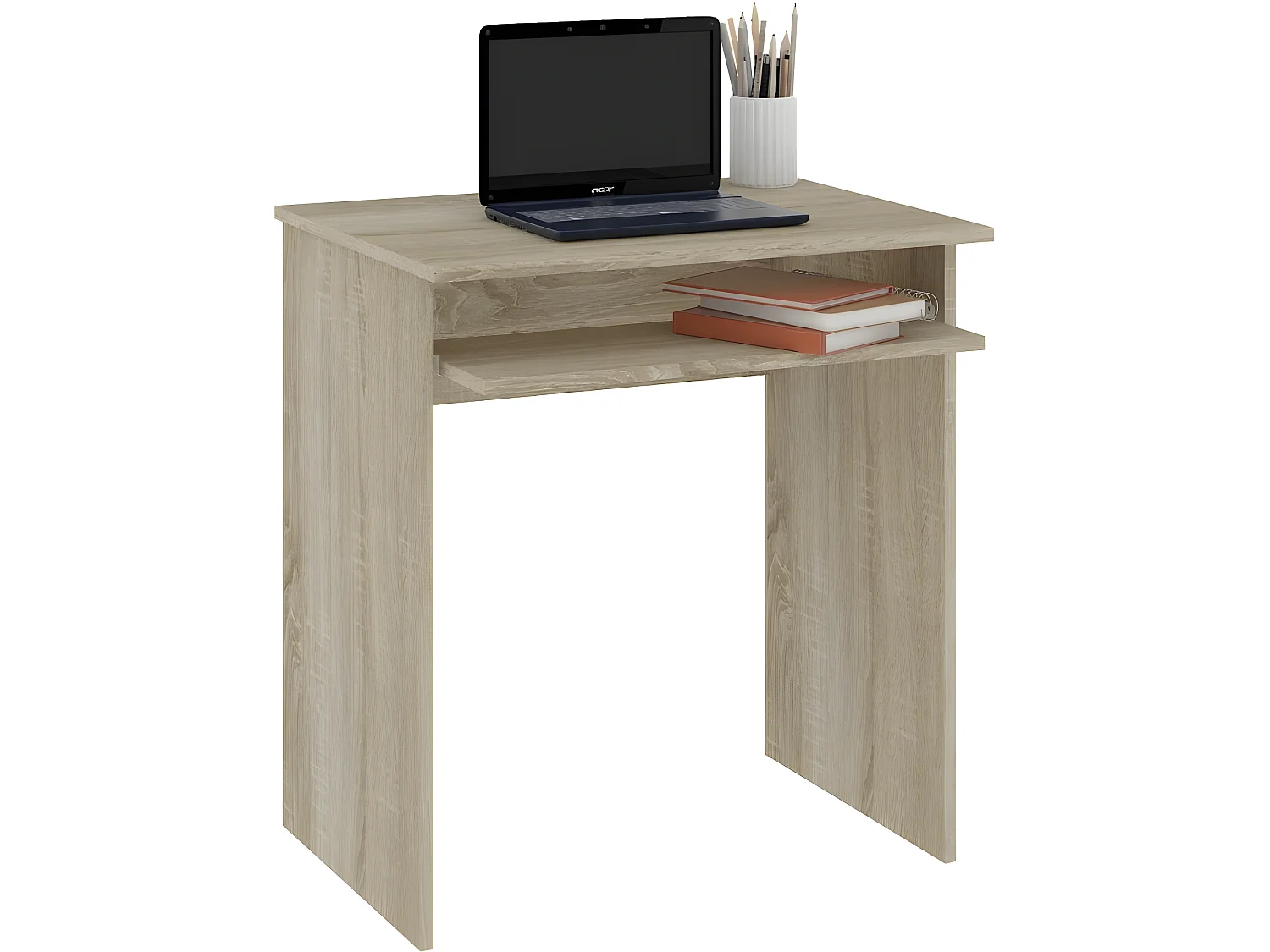 MALAWI | Bureau informatique compacte 68x74x51 cm | Support coulissant clavier | Design moderne | Table ordinateur portable