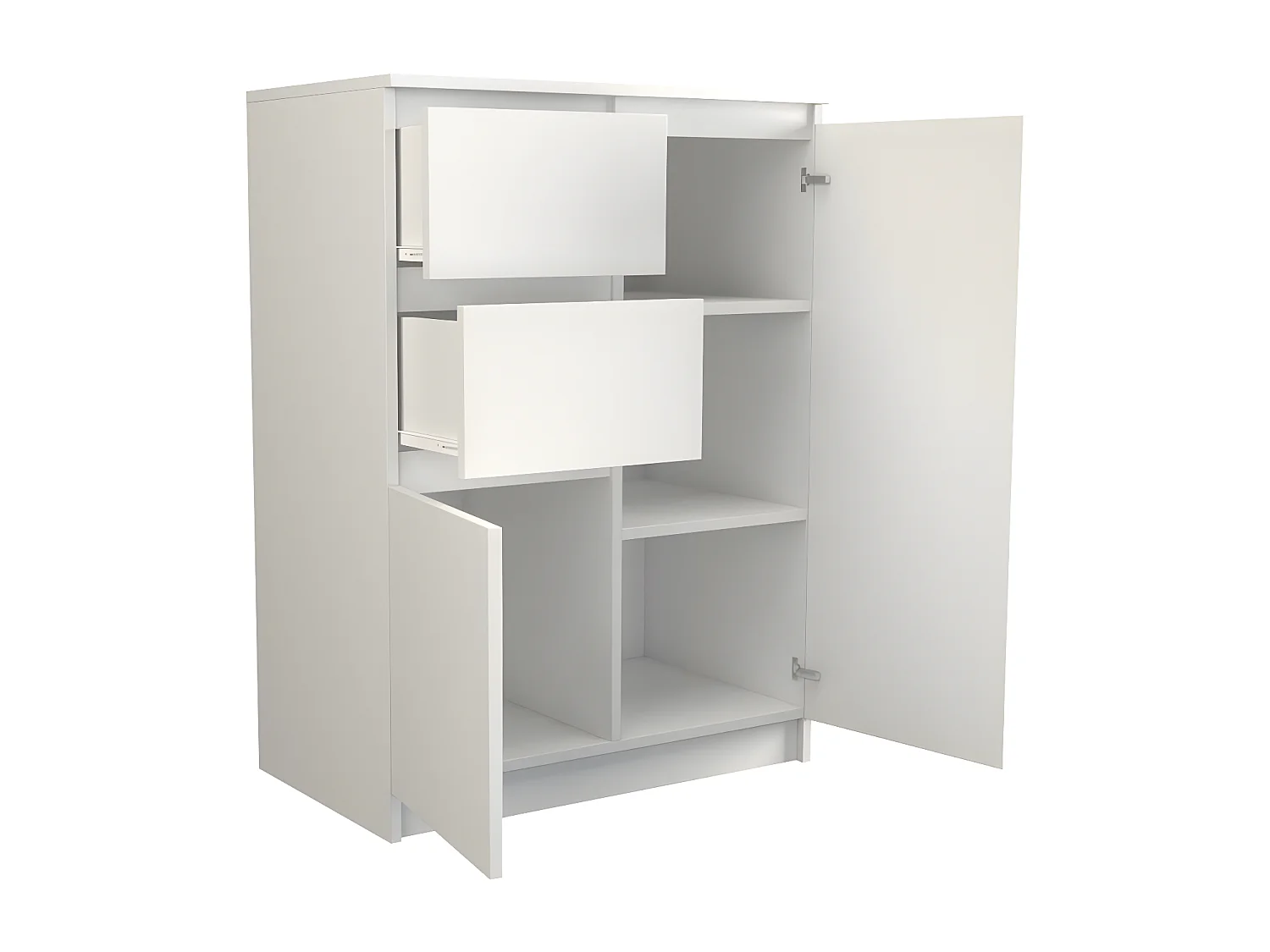 PARMA | Cómoda  moderna para salón / dormitorio / oficina 97x70x40 | 2 puertas + 2 cajones | Aparador moderno | Vestidor