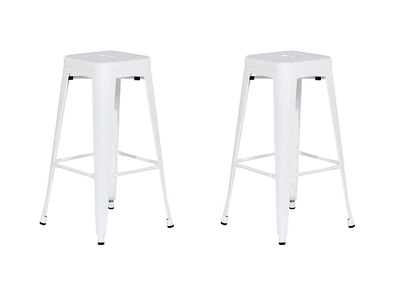 Lot de 2 tabourets de bar CABRILLO Métal Blanc