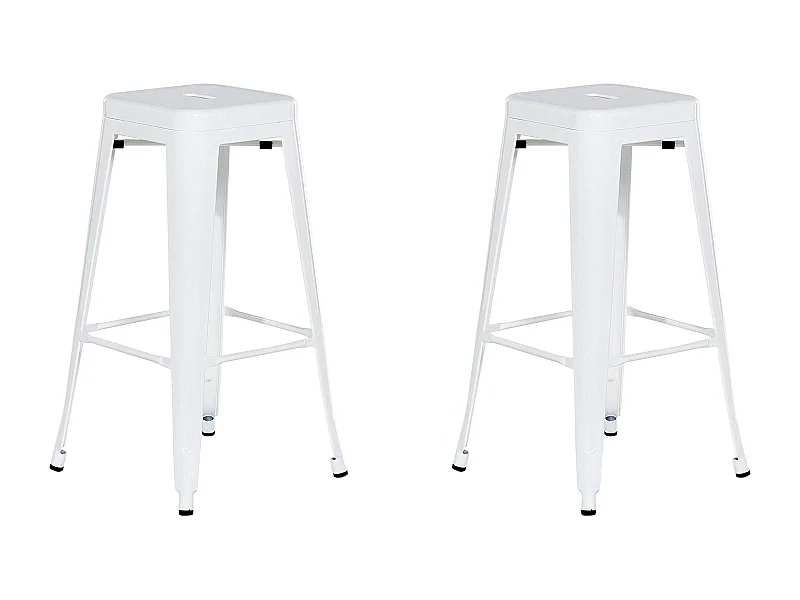 Set di 2 sgabelli da bar CABRILLO Metallo Bianco