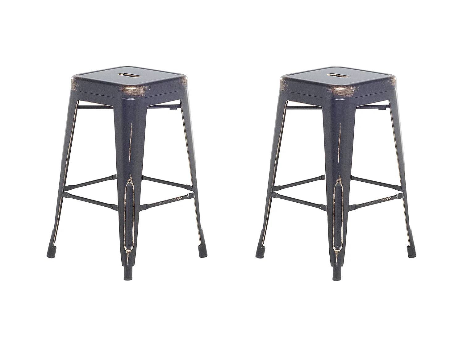 Lot de 2 tabourets de bar CABRILLO Métal Noir