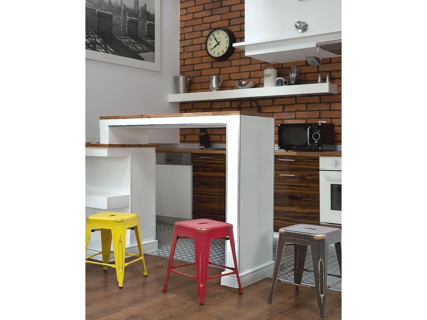 Lot de 2 tabourets de bar CABRILLO Métal Noir