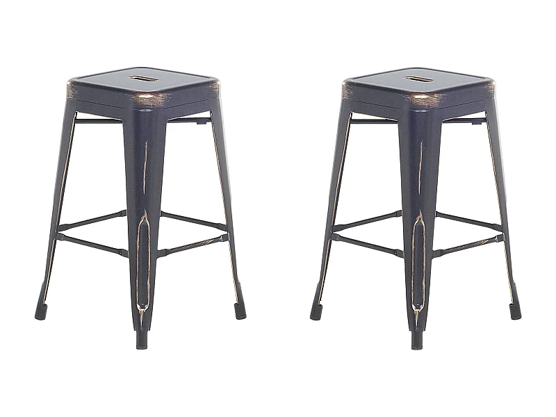 Set mit 2 Barhockern CABRILLO Metall Schwarz
