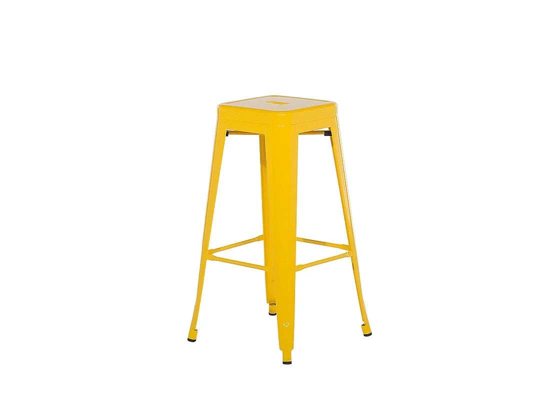 Hocker 2er Set in industriellem Stil Metall gelb 76 cm Cabrillo