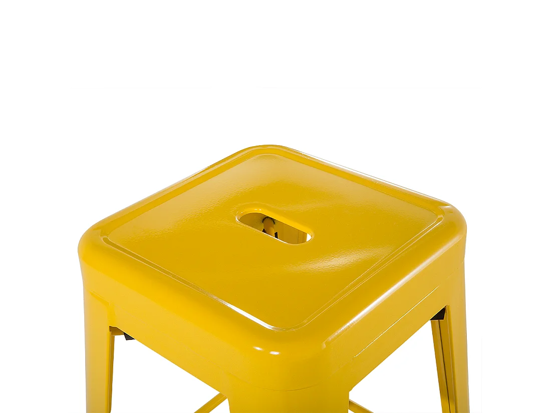 Hocker 2er Set in industriellem Stil Metall gelb 76 cm Cabrillo