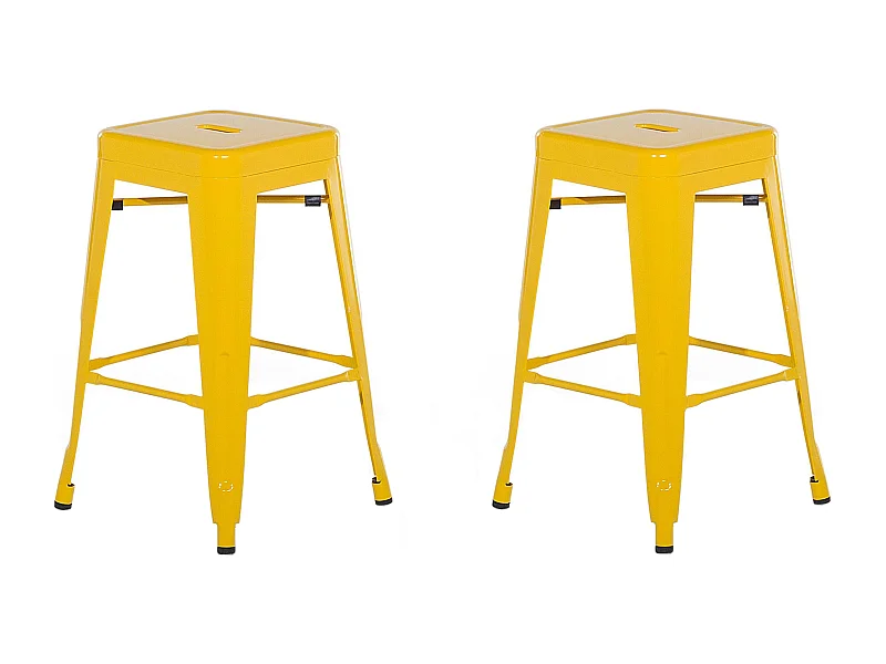 Lot de 2 tabourets de bar CABRILLO Métal Jaune