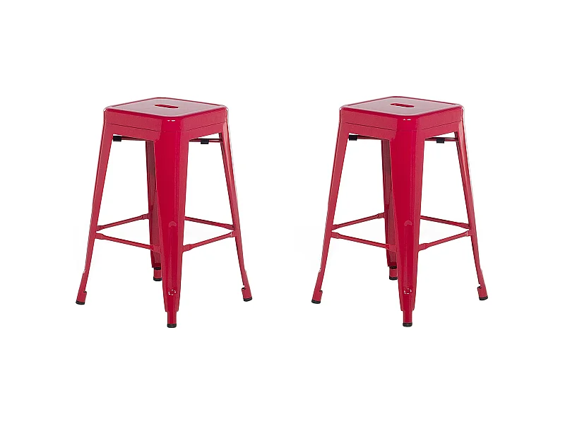 Set van 2 barkrukken CABRILLO Metaal Rood