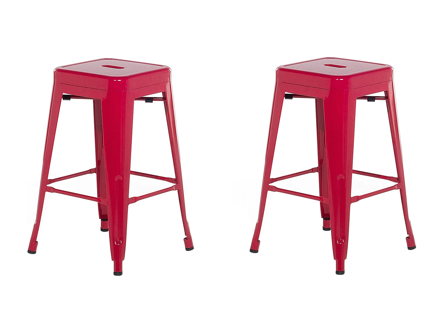 Lot de 2 tabourets de bar CABRILLO Métal Rouge