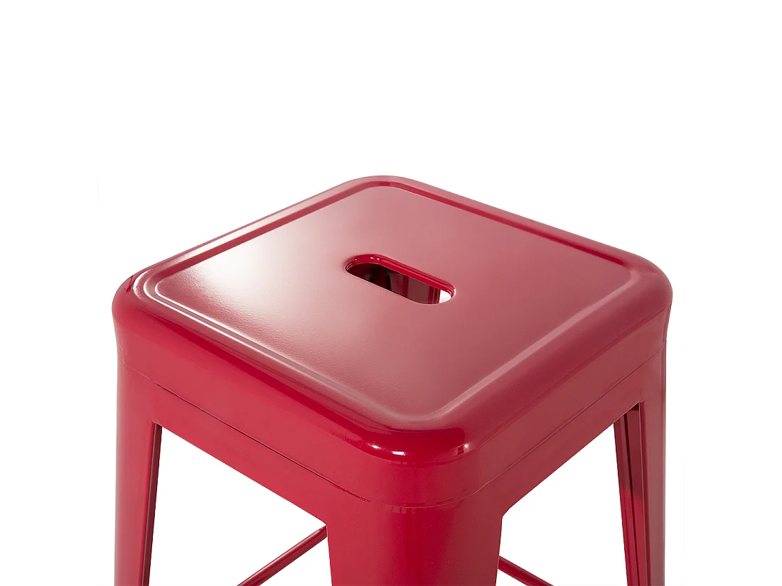 Lot de 2 tabourets de bar CABRILLO Métal Rouge