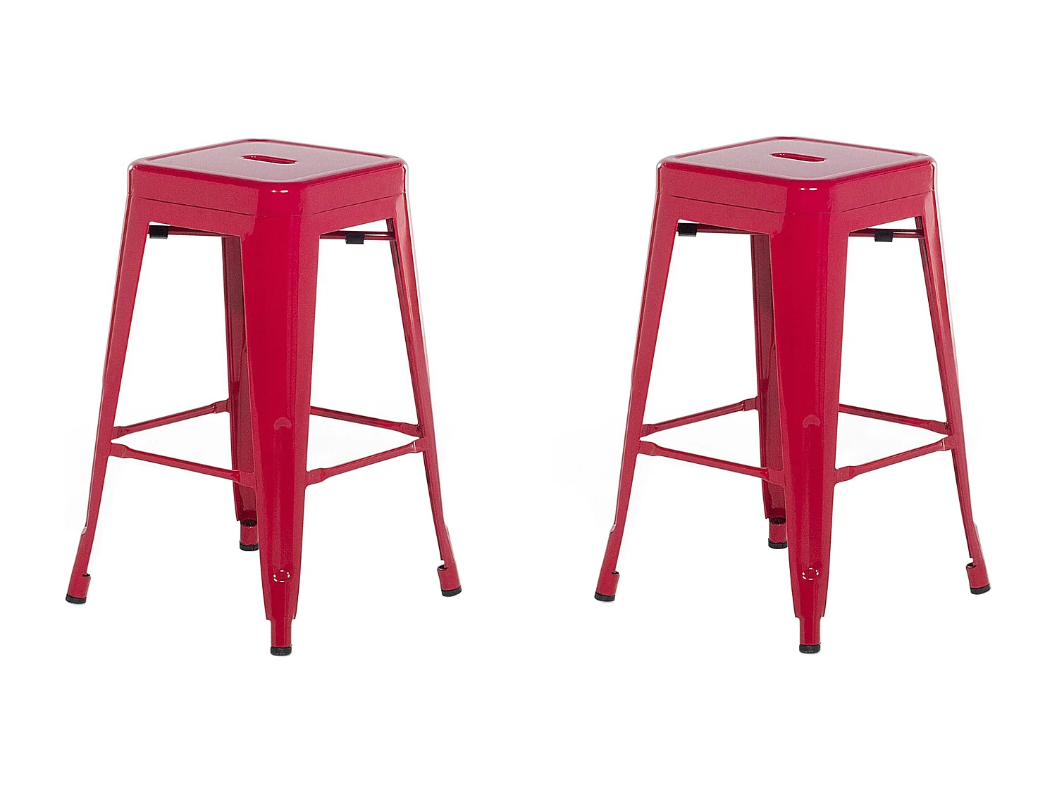 Conjunto de 2 bancos de bar CABRILLO Metal Vermelho