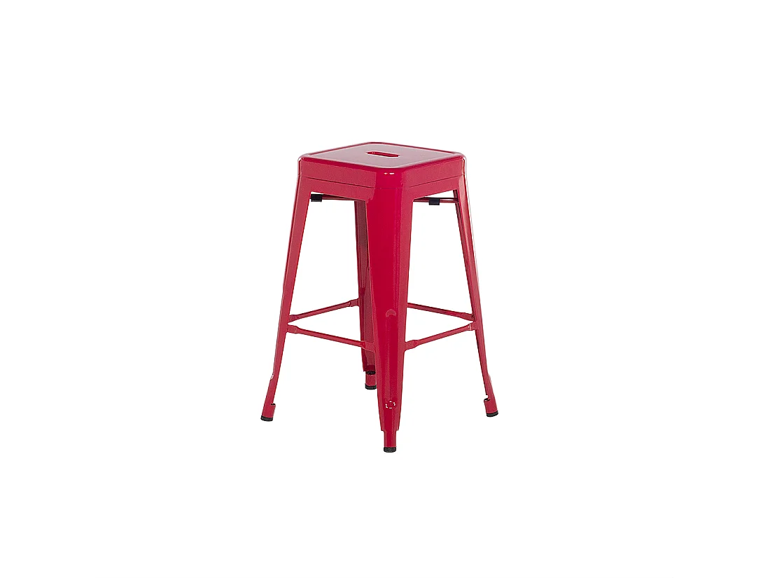 Conjunto de 2 bancos de bar CABRILLO Metal Vermelho