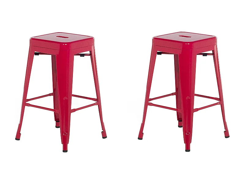 Set di 2 sgabelli da bar CABRILLO Metallo Rosso