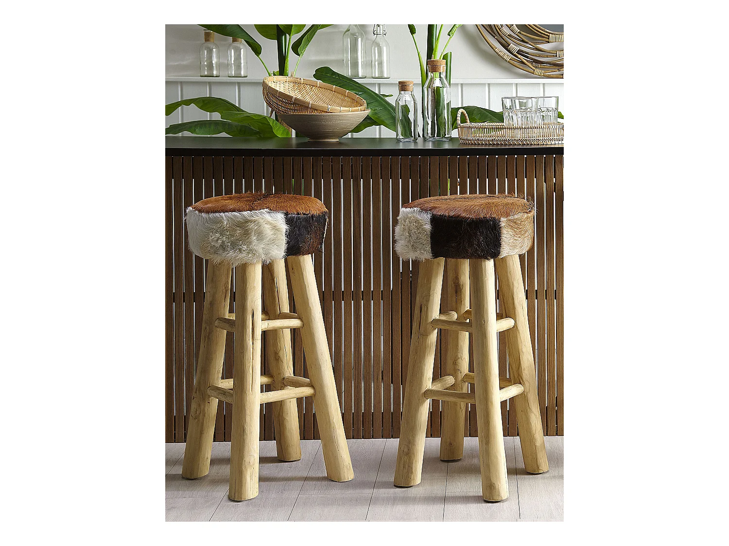 Tabouret de bar WALTON Cuir Marron
