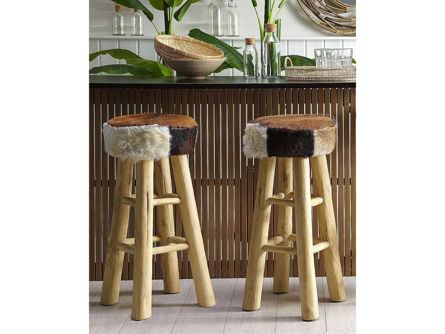 Tabouret de bar WALTON Cuir Marron